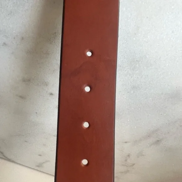 Frank Daniel Buckle Casual 1 1/2" wide Genuine Leather Belt Italy 39.5” Long - Picture 13 of 16